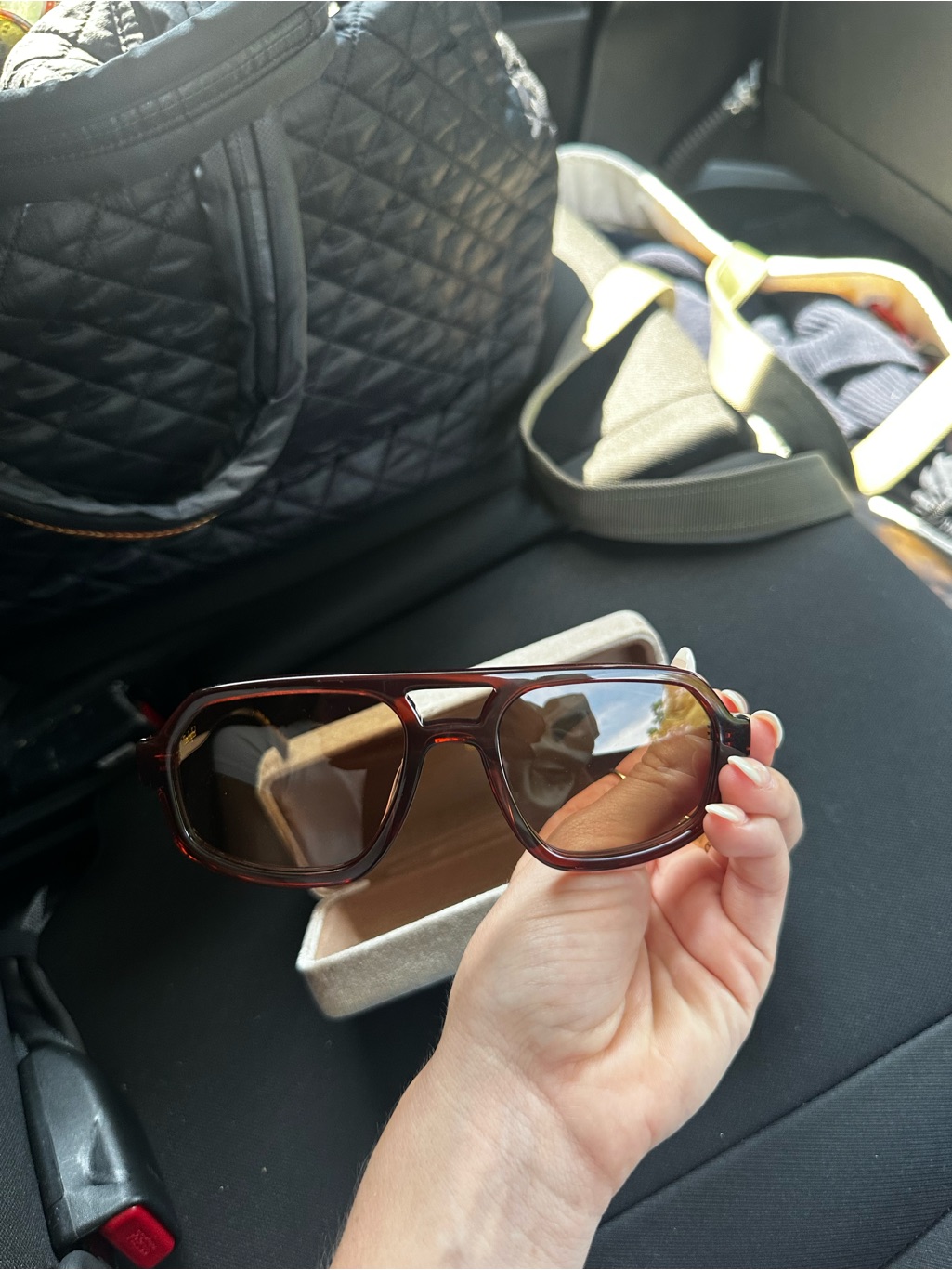 New Women's Red/Brown Sunglasses - Oversized Aviator Frame From Luv Lou — image 2 of 5